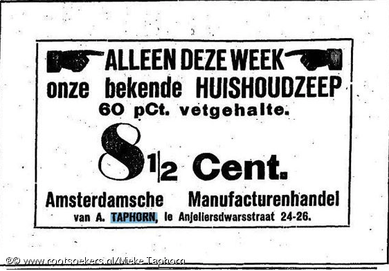 Advertenties. Magazijn "de-Zon"